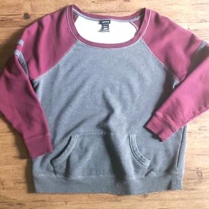 Torrid Striped Raglan Pullover Sweatshirt size 0